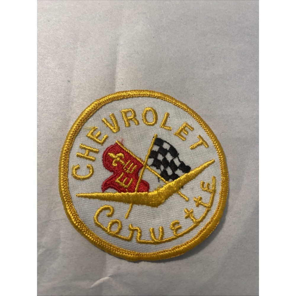 Chevrolet Corvette Patch Embroidered Iron On 3" Round Vintage New